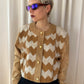 Brown Gingham Leather Suede Jacket