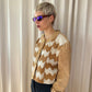 Brown Gingham Leather Suede Jacket