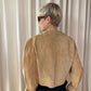 Brown Gingham Leather Suede Jacket