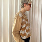 Brown Gingham Leather Suede Jacket