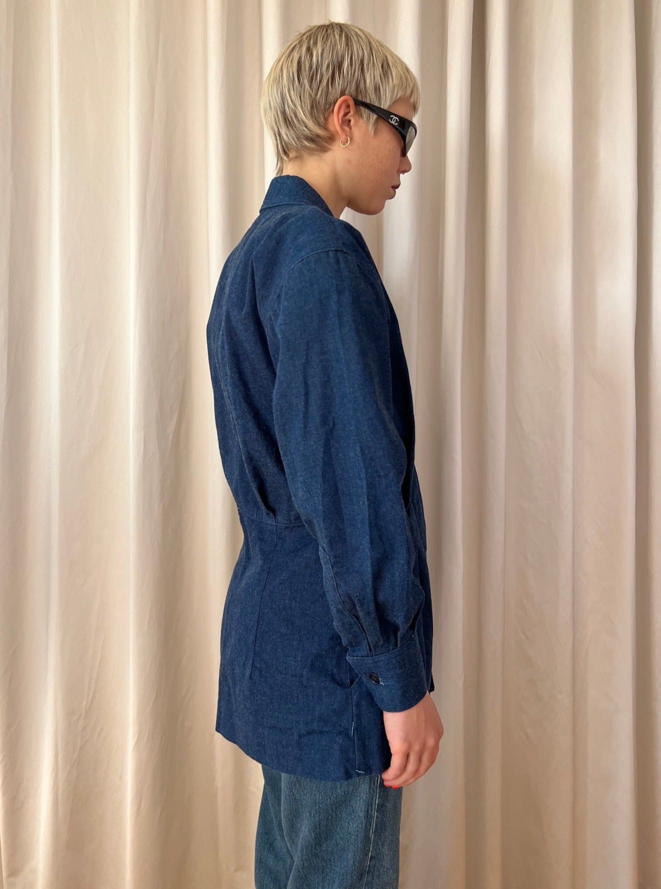 Denim Shirt Jacket With Pockets