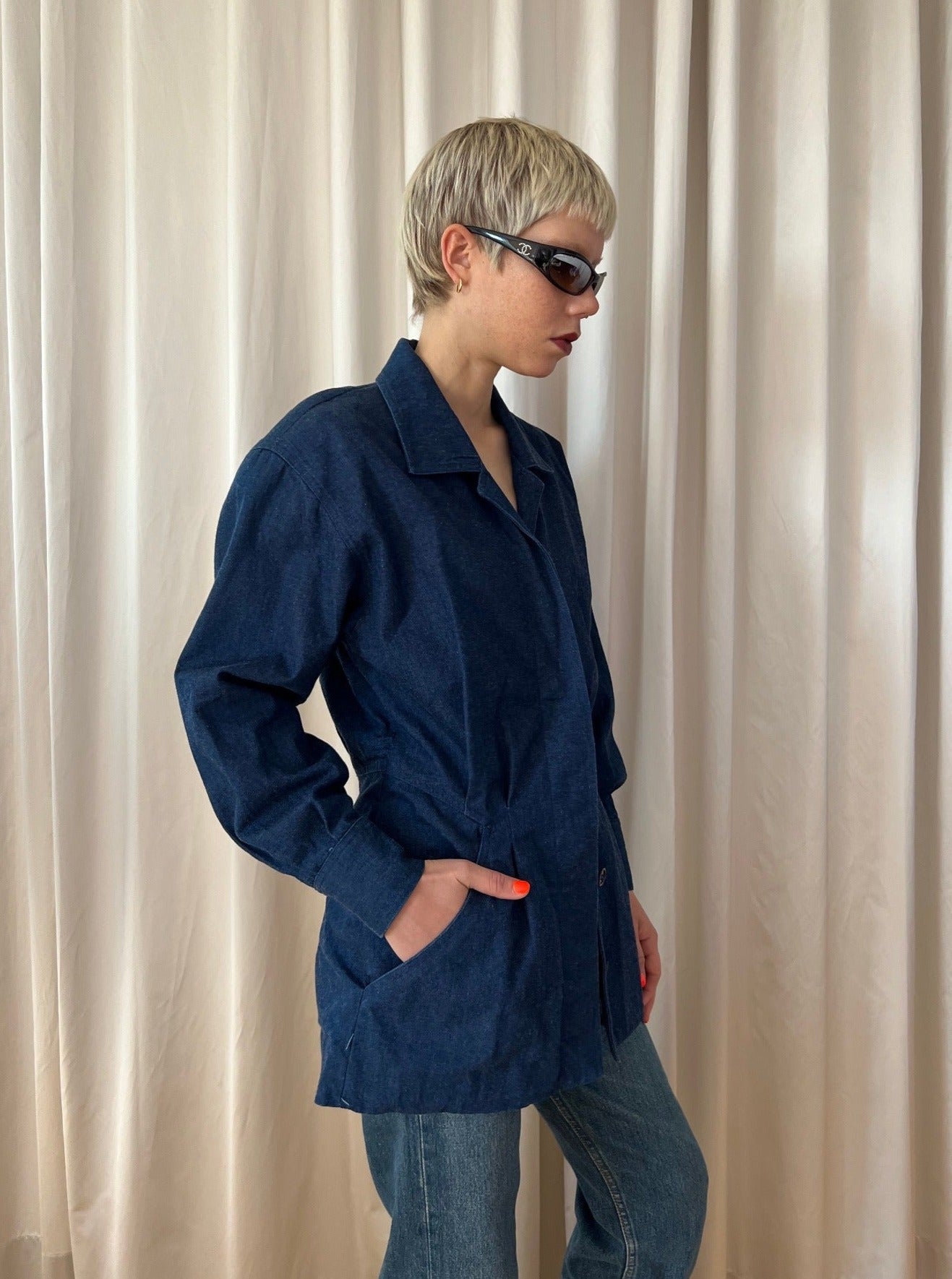 Denim Shirt Jacket With Pockets