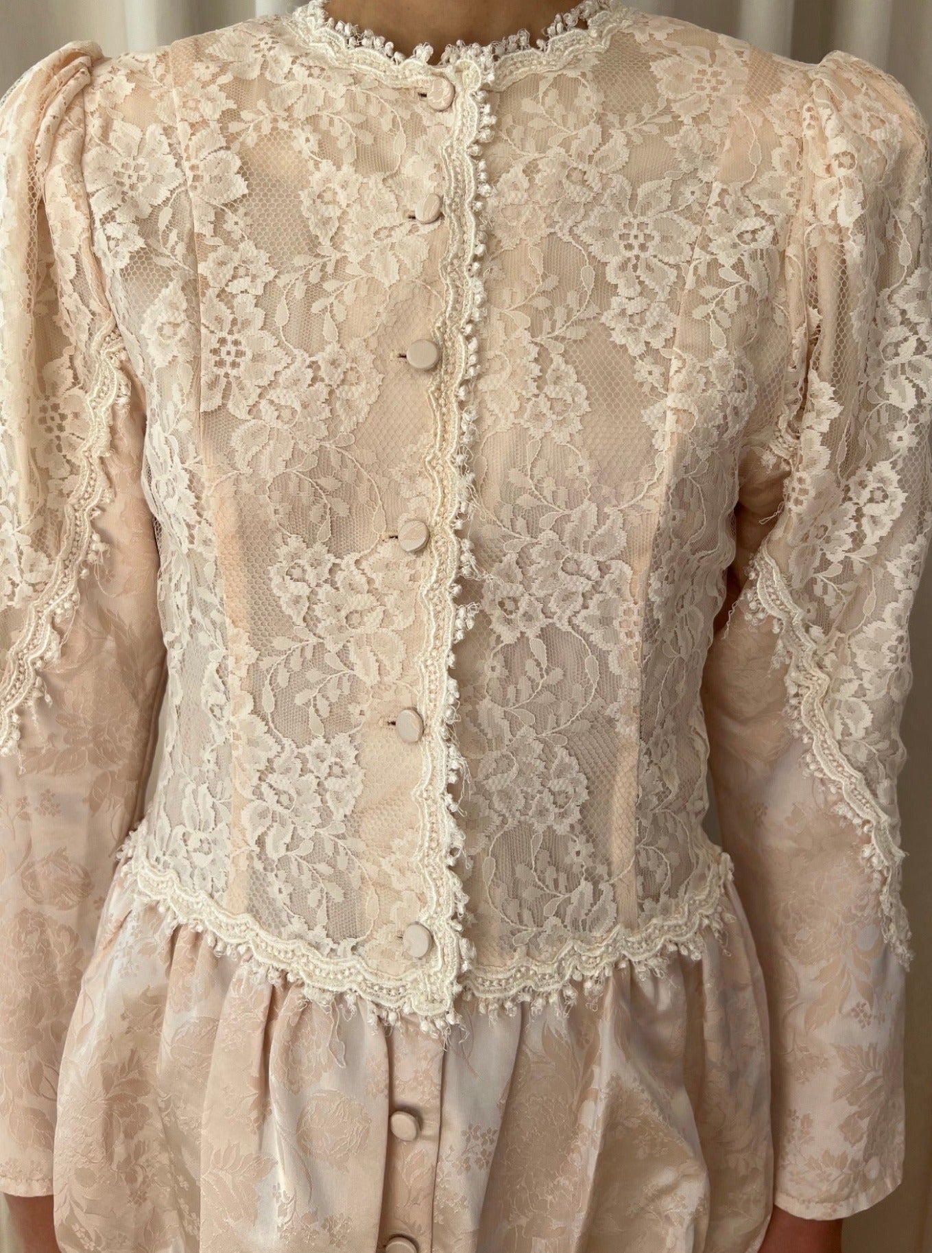 80s Lace Shirt with Buttons